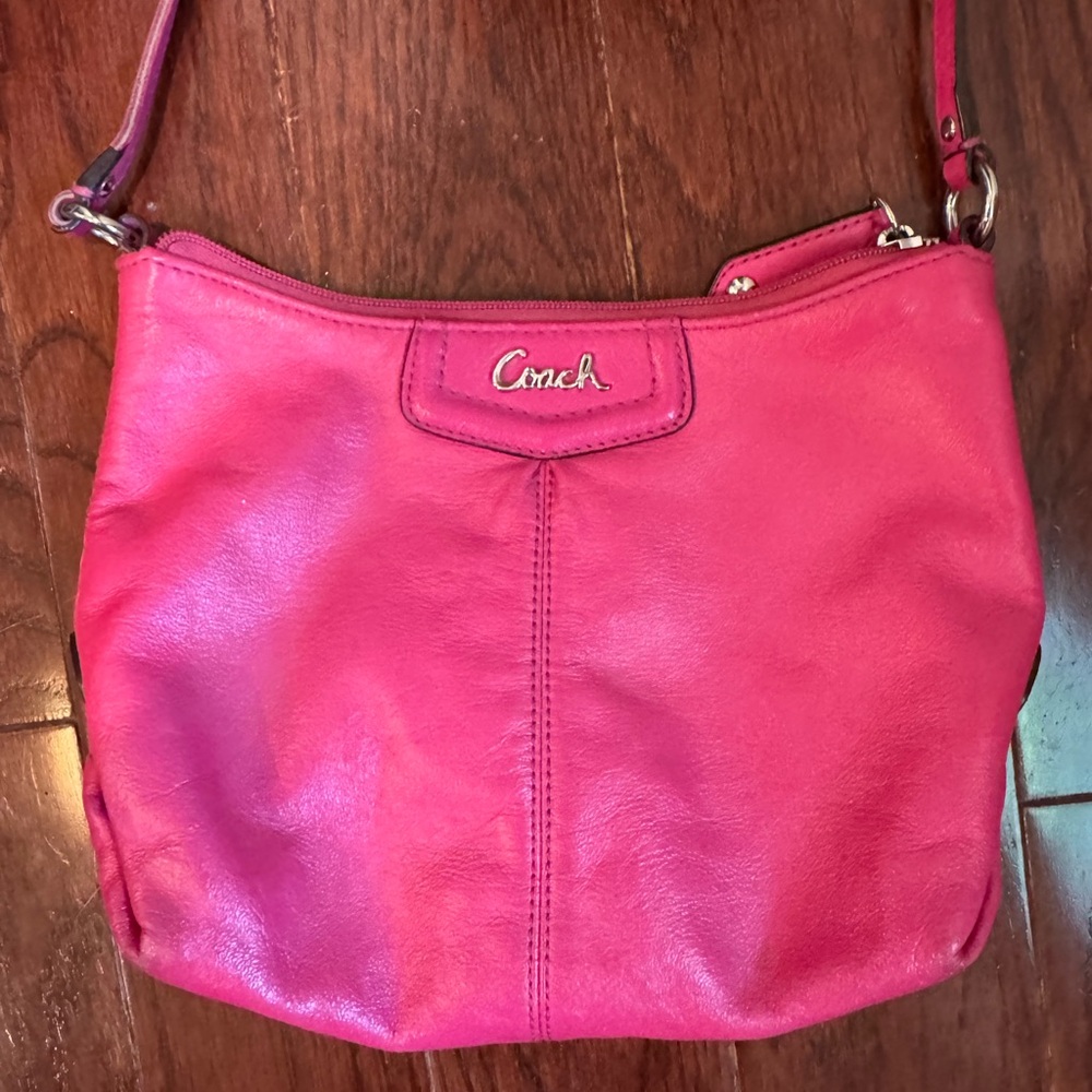 Coach Fuchsia Leather crossbody